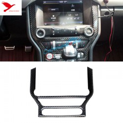 Free Shipping Carbon Fiber Middle Console Panel Cover Trim 1pcs For Ford Mustang 2015-2019