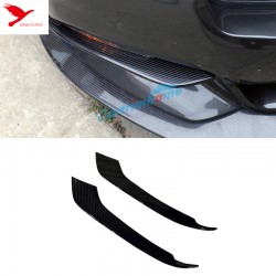 Free Shipping Carbon Fiber Front Fog Light Eyelid Cover Trim 2pcs for Ford Mustang 2015 - 2019
