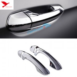 Free Shipping Chrome Smart Key Hole Door Handle Cover Trim 4pcs for Ford Mustang 2015 - 2019