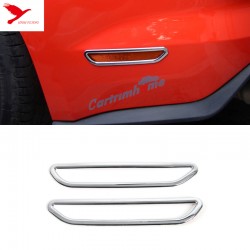Free Shipping 2Pcs ABS Chrome Rear Bumper Warning Light Cover Trim for Ford Mustang 2015 - 2019