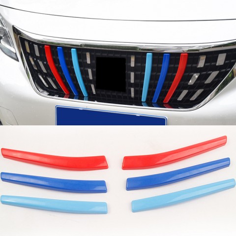 Free Shipping 3M-Color Front Center Grill Grid Grille Cover Trim for Peugeot 3008 Access / Active / Allure / GT 2016-2019