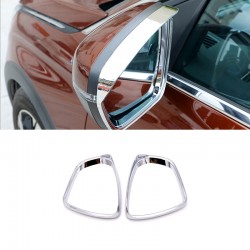 ABS Rearview Side Mirror Eyebrow Cover Trim 2pcs For Peugeot 3008 Access / Active / Allure / GT 2016-2019