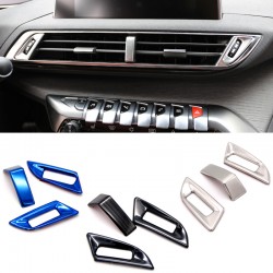 Steel Inner Middle Console Air Condition Vent Cover 3pcs For Peugeot 3008 Access / Active / Allure / GT 2016-2019