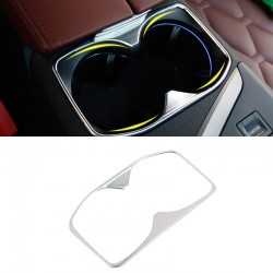 1*Steel Interior Front Water Cup Holder Cover Decoration for Peugeot 5008 2017 2018