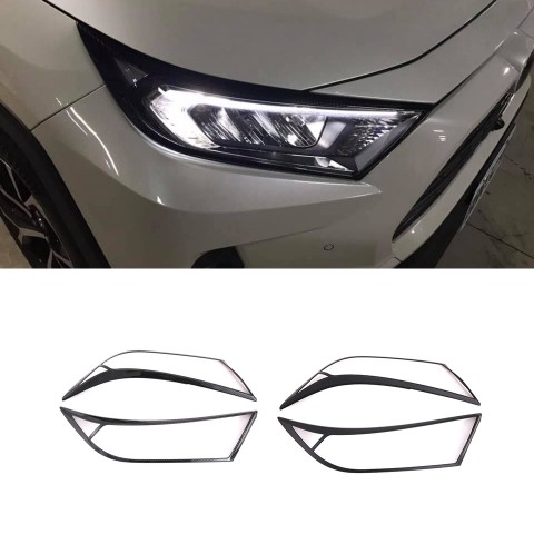 Free Shipping ABS Front Head Light Lamp Cover Trim For Toyota RAV4 2019 2020 2021