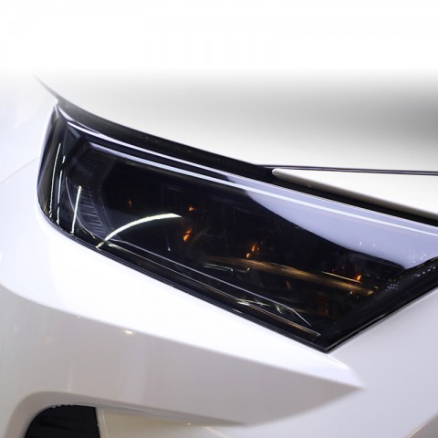 Free Shipping Dark Smoke Black Car Headlight Film Sticker Trims Wrap Accessory For TOYOTA RAV4 2019 2020 2021 2022 2023