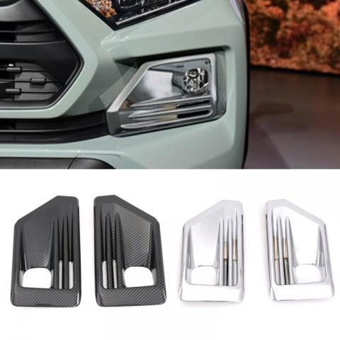 Free Shipping ABS Chrome Car Exterior Front Fog Light Lamp Cover Trim For Toyota RAV4 Adventure 2019 2020 2021 2022 2023