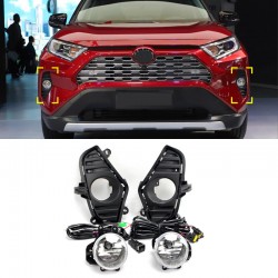 Free shipping Front Bumper Fog Light Lamps Assembly Kit With Bulb For Toyota RAV4 2019 2020 2021 2022 2023