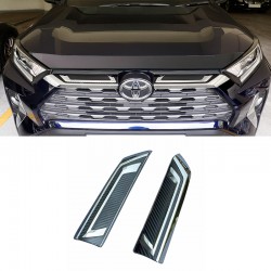Free Shipping ABS Front Center Grille Stripe Cover Trim 2pcs For Toyota RAV4 2019 2020 2021 2022 2023