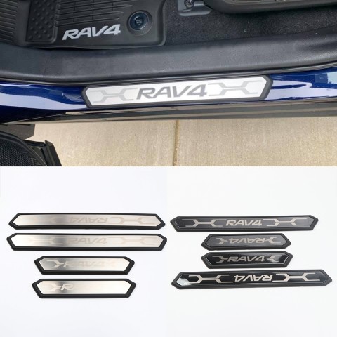 OLIKE for Toyota Rav4 2019 2020 Fashion Style LED Door Sill Scuff Plate Guard Sills Protector Trim