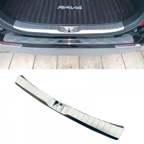 Stainless Inner Rear Bumper Protector Foot Plate Cover For Toyota RAV4 2019 2020 2021
