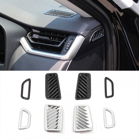 Free Shipping Carbon Style Front Upper Air Condition Vent Cover Trim For Toyota RAV4 2019 2020 2021 2022 2023