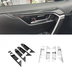 Free Shipping Carbon Style LHD Interior Door Handle Bowl Cover Trim For Toyota RAV4 2019 2020 2021 2022 2023