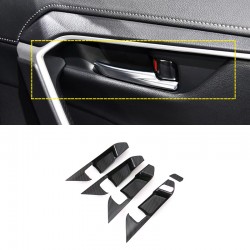 Free Shipping Carbon Style RHD Interior Door Handle Bowl Cover Trim For Toyota RAV4 2019 2020 2021 2022 2023