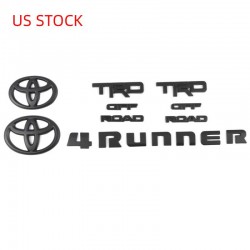 Free Shipping ABS Matte Black Style Emblem Overlay Kit For Toyota 4Runner TRD OFF ROAD 2014-2021