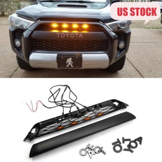 Not suitable for 2020!!!Free shipping With LED Light For 2014-2019 Toyota 4Runner Front Bumper Grille Replacement PZ327-35053 & PZ323-35056