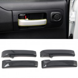 Free Shipping Carbon Style Door Handles Cup Strip Decor Trims 4PCS for Toyota Tundra Crewmax, Double Cab 2014-2021