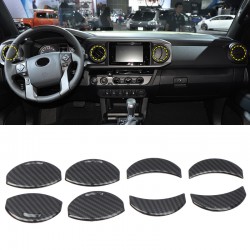 Free Shipping Carbon Style Interior Central Console A/C Air Outlet Cover Trims for Toyota Tundra Crewmax, Double Cab 2014-2021