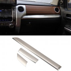 Free Shipping Central Console Strip Cover Trim Stainless Steel 3PCS (Not Fit for RHD) For Toyota Tundra Crewmax, Double Cab 2014-2021